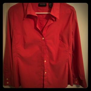 New York & Company City Stretch button blouse